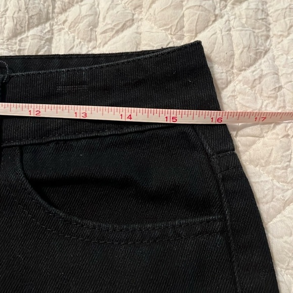 Black Distressed jeans with gold stars on right leg - Picture 5 of 7